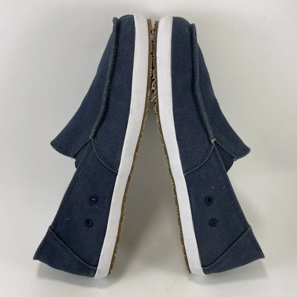 Sanuk Vagabond Slip On Mens Size 8.5 Navy Blue Canvas Casual Loafers Shoes